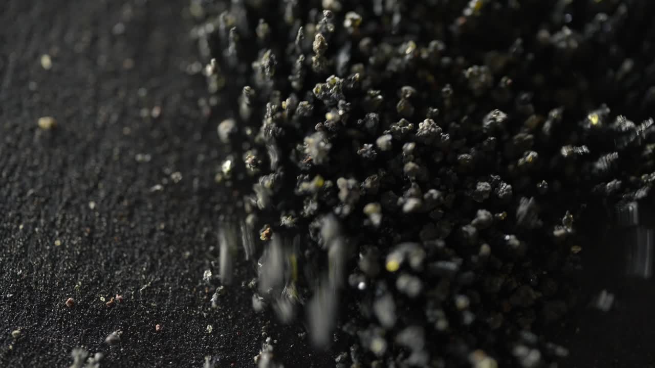 Volcanic Rocky Sand Macro Pulled By Magnetic Energy