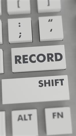 record button pressing on keyboard vertical video