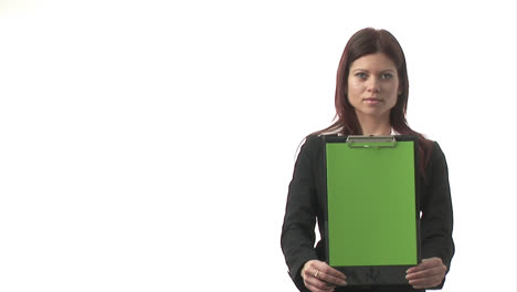 woman holding folder