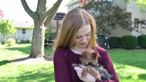 madelyne and her little yorkshire terrier friend