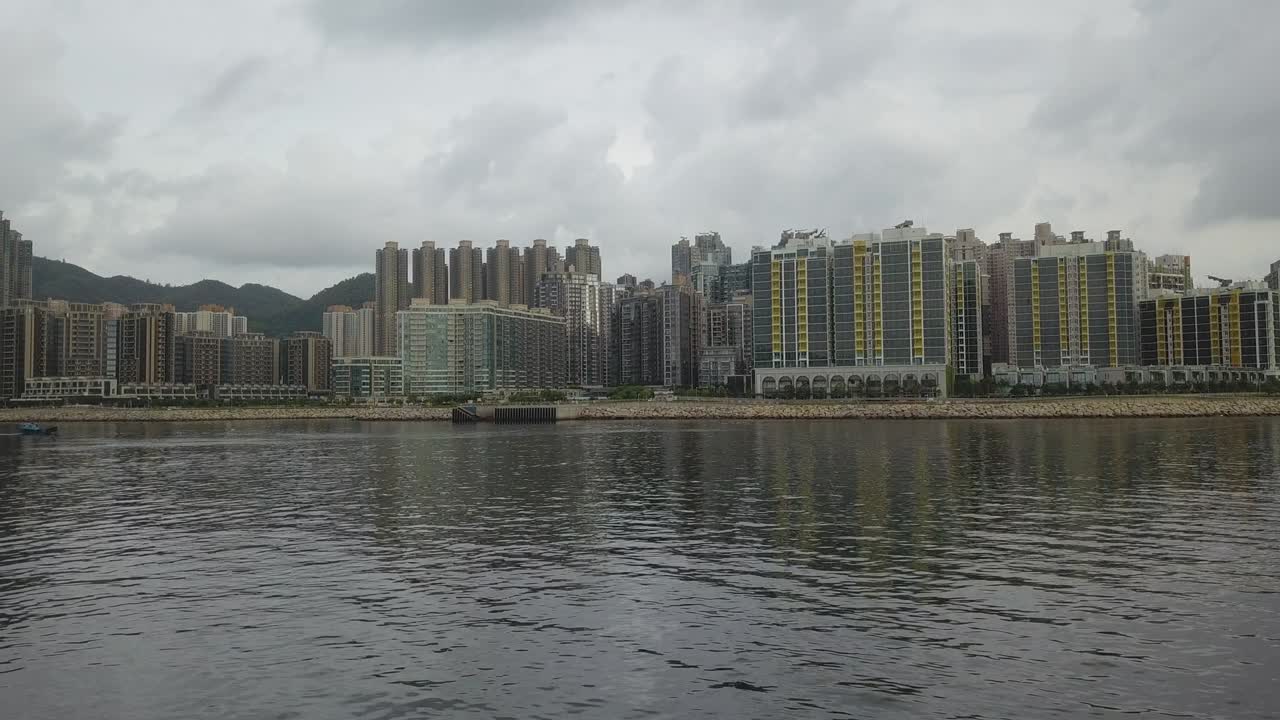 imágenes de aviones no tripulados de la ciudad de tsung kwan o, hong kong
