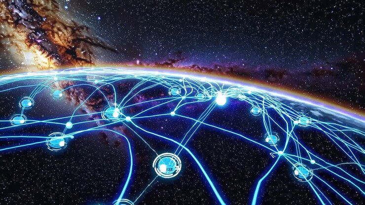Global Network Connections in Space