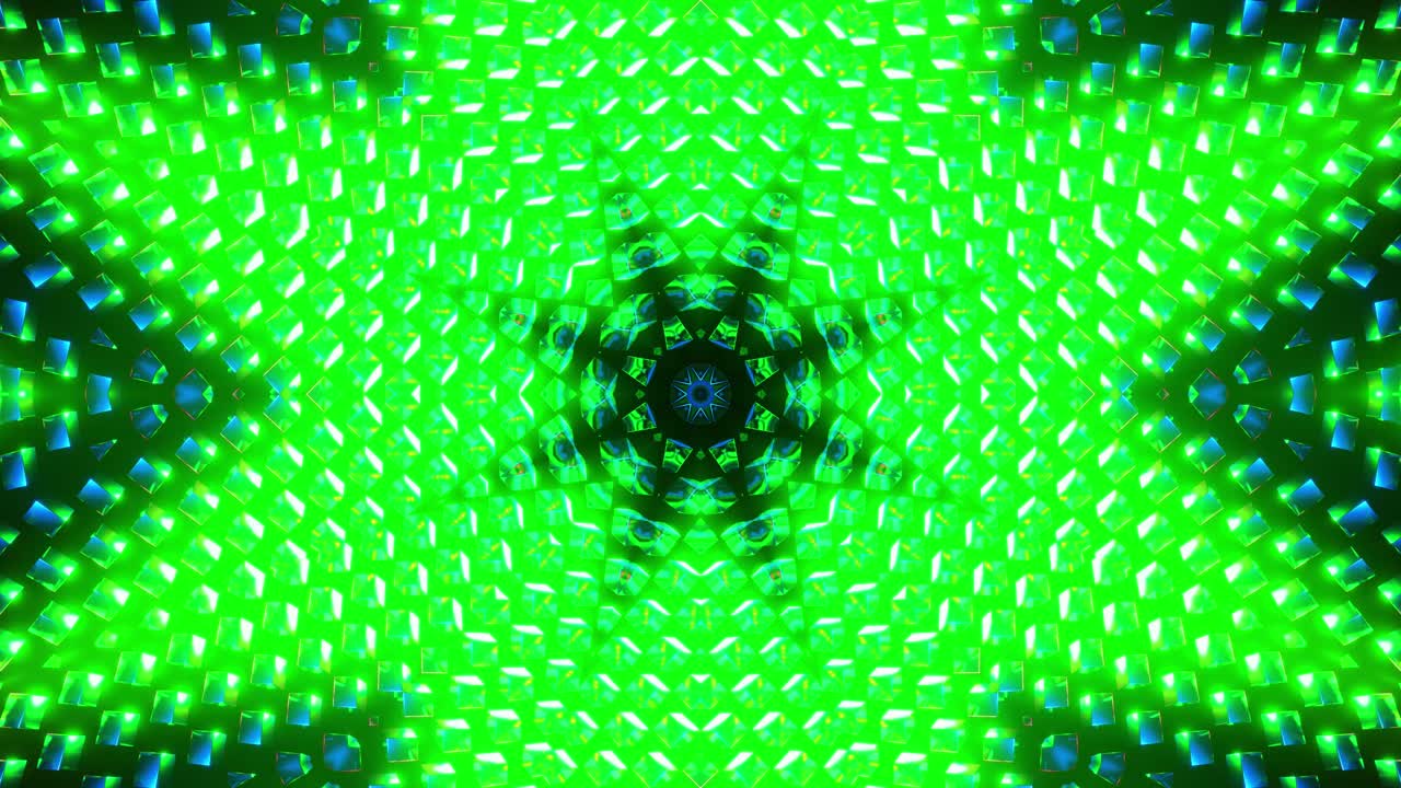 Red and pink abstract design with star in the center. Kaleidoscope VJ loop