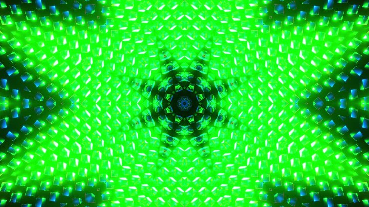 Red and pink abstract design with star in the center. Kaleidoscope VJ loop