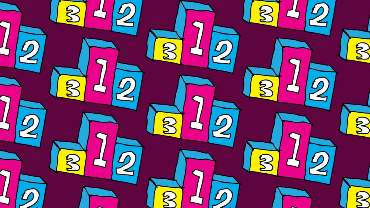 kids drawing pop art seamless background with theme of podium