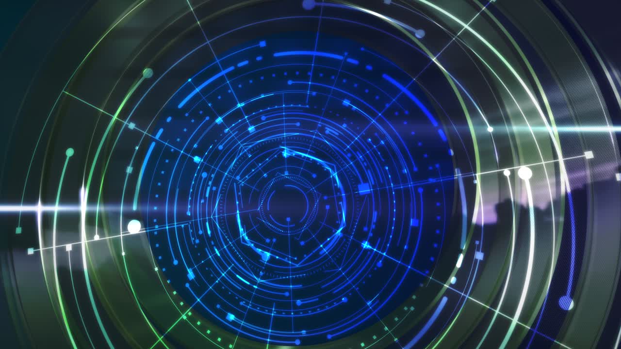 HUD circles with neon lines