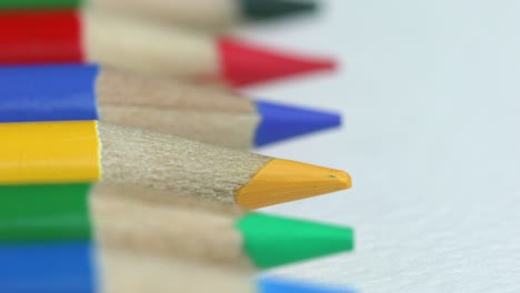 coloring pencils on a white background - macro shot