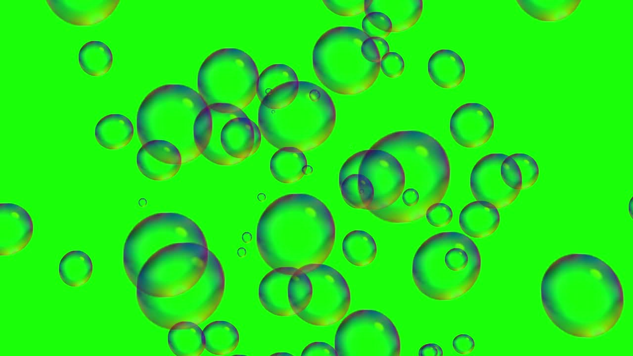 Soap bubbles on chroma key, green screen - easily isolated