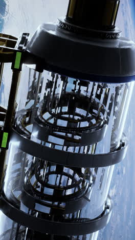 space elevator: a futuristic structure rising from earth.