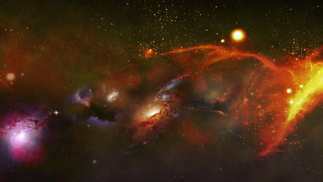 cúmulos estelares. volando a través de campos de estrellas y galaxias