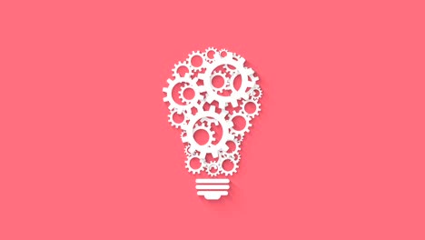 light bulb design by rotating cogs and gears