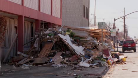 junk is piled up in the wake of the devastation of hurricane ike in galveston  texas