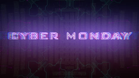 Cyber-Monday:-Eine-Neonbeleuchtete,-Mit-HUD-Durchflutete-Bildschirmanzeige