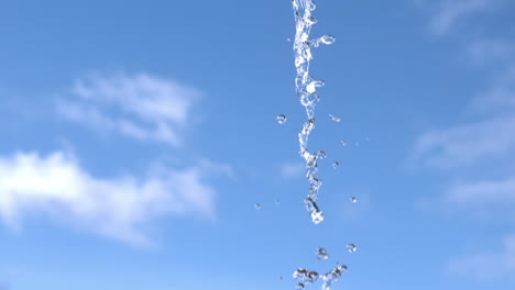 water falling against blue sky