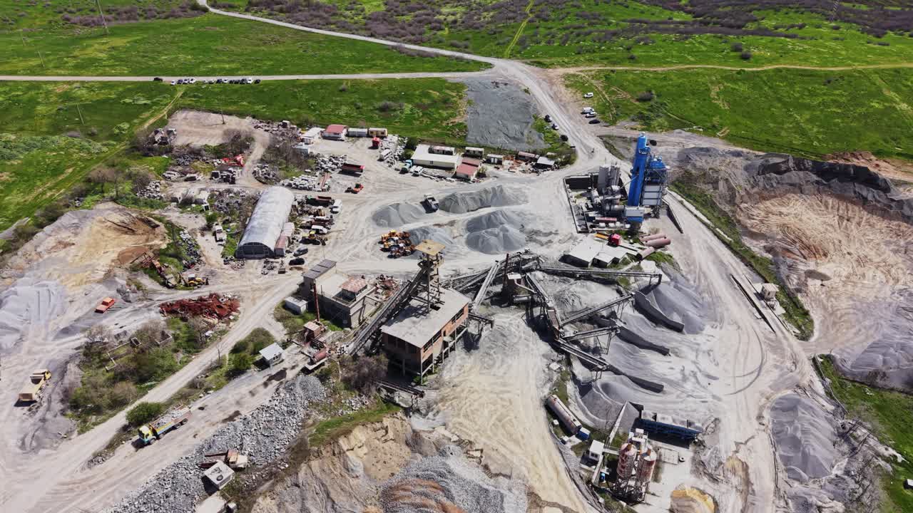 Aerial View of a Large Industrial Quarry and Gravel Pit