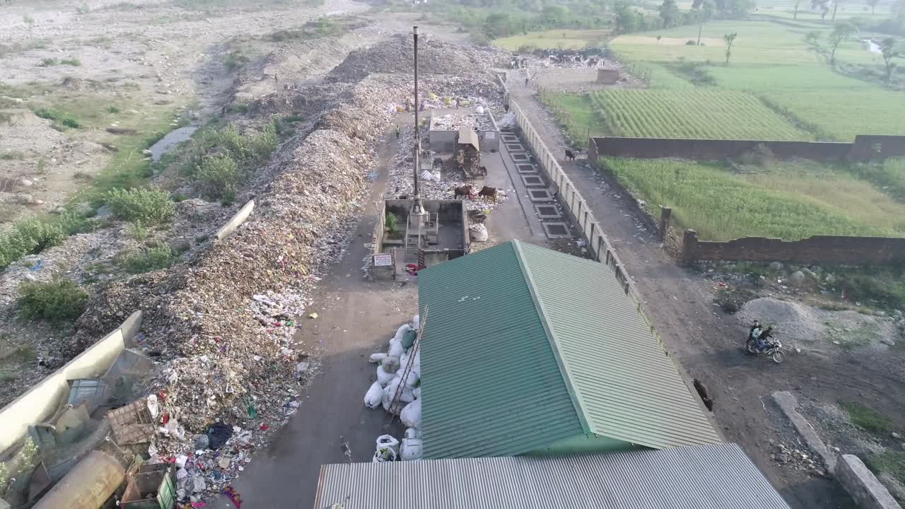 Aerial View of a Waste Recycling Plant in a Rural Area of Nepal