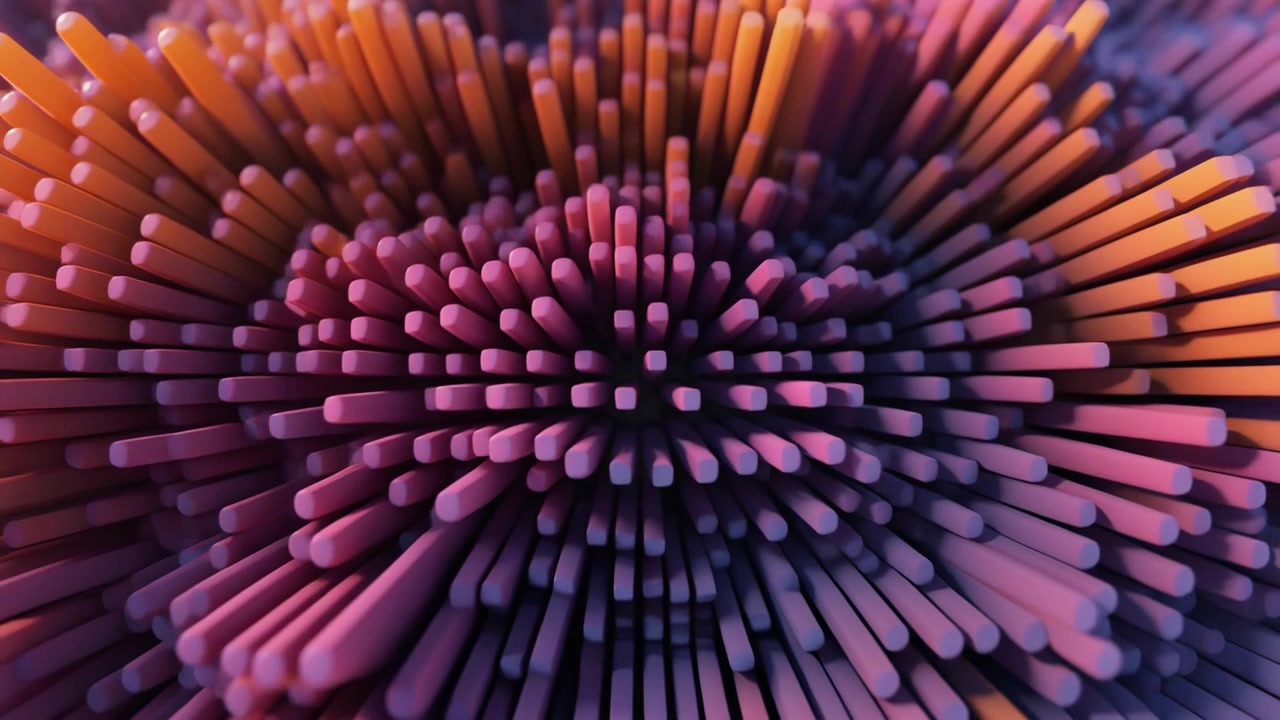 Abstract 3D Motion Background with Moving Colorful Pillars