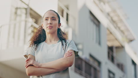 Fitness,-arms-crossed-and-running-with-woman