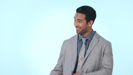 happy businessman, pointing