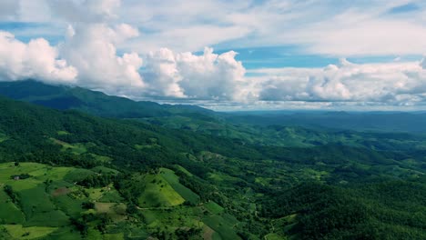 4k cinematic nature aerial drone footage of the beautiful mountains and paddy fields of ban pa pong piang at doi ithanon next to chiang mai, thailand on a sunny day