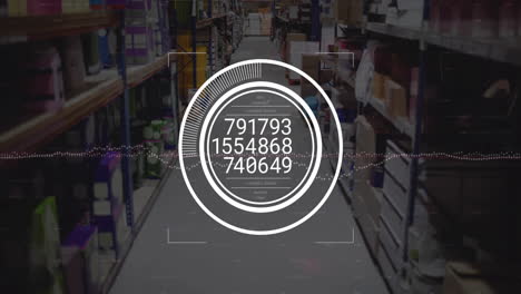 animation of data processing and scope scanning over warehouse