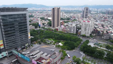 taiwan seen from above with many high-rise buildings