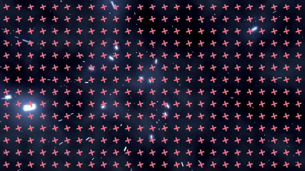 Animation of crosses and light spots on black background