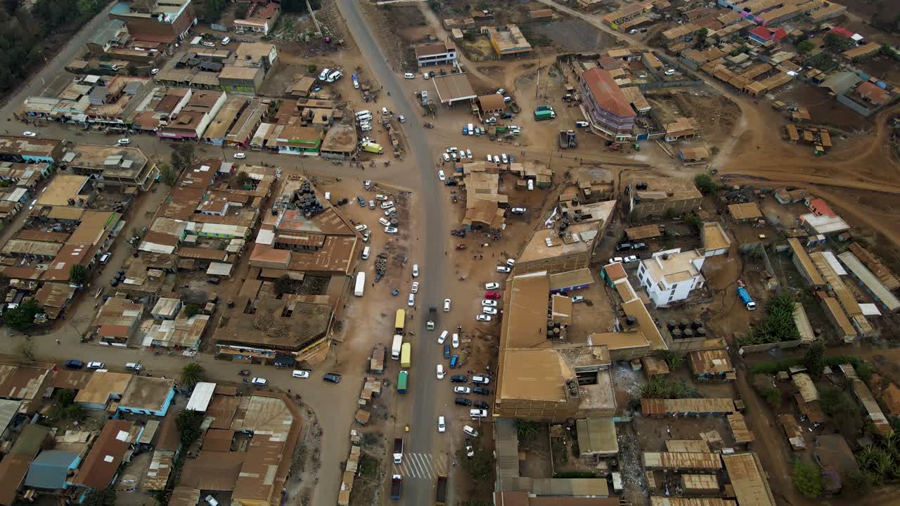 Vista drone del Kenya rurale
