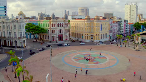 elevated view of the marco zero area in recife antigo by the capibaribe river highlighting pernambucos historic downtown district a culturally rich brazilian location.