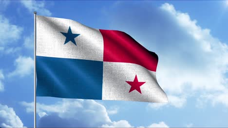 panama flag waving in the wind