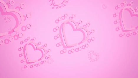 Animation-of-pink-flying-hearts-on-pink-background