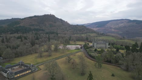 Historic Inveraray Castle Surrounded by Rolling Hills and Lush Landscape
