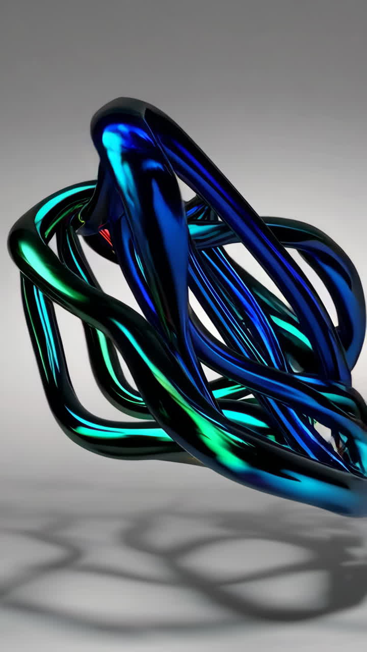 Abstract Interwoven Chromatic Metal Forms