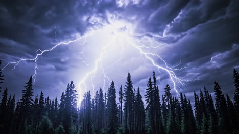 stormy night in the forest