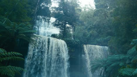spectacular waterfall in tropical rainforest