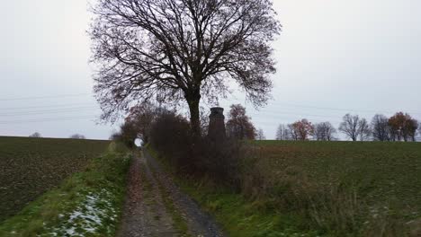bismarck tower in germany in winter