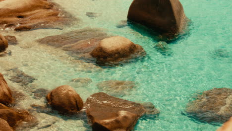 tranquil coastal rocks and turquoise water
