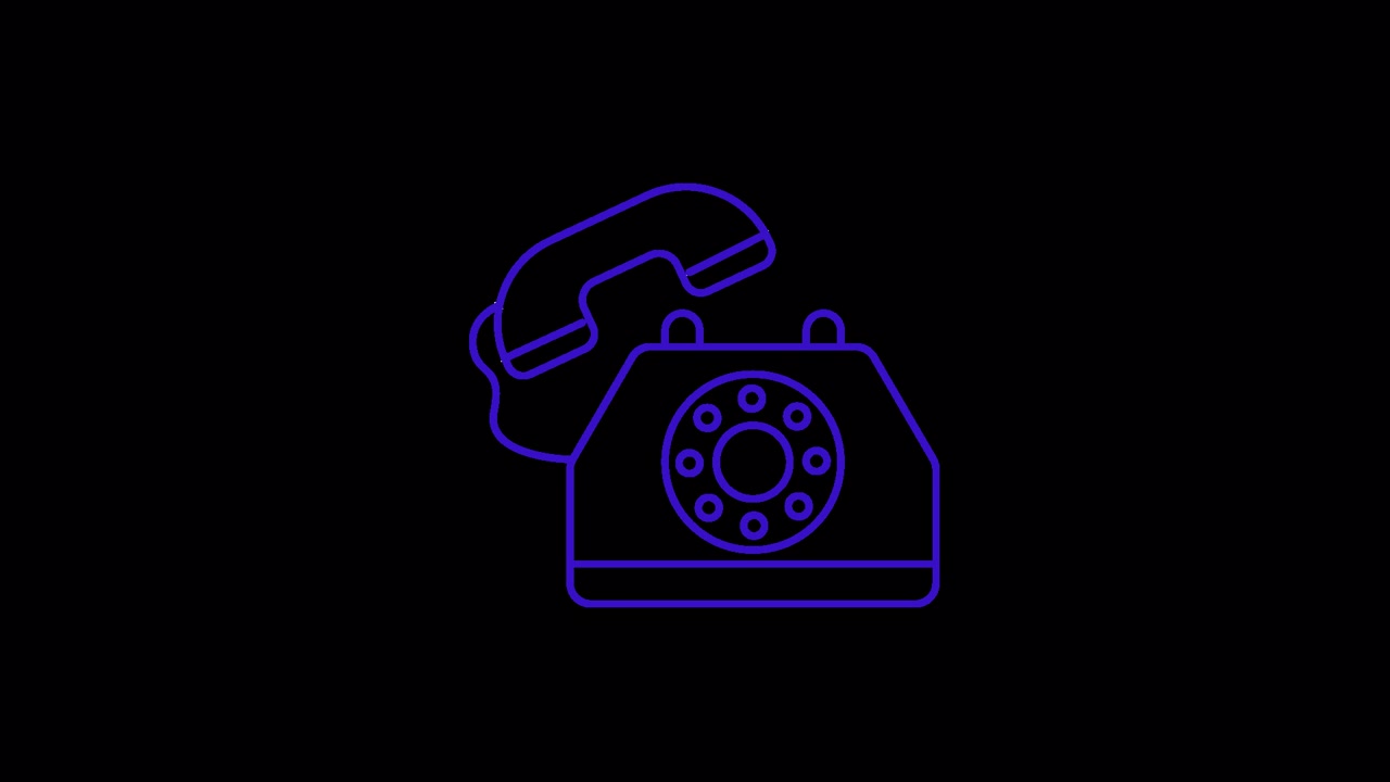 Seni Garis Animasi Tangan Mengangkat Telepon Putar Antik