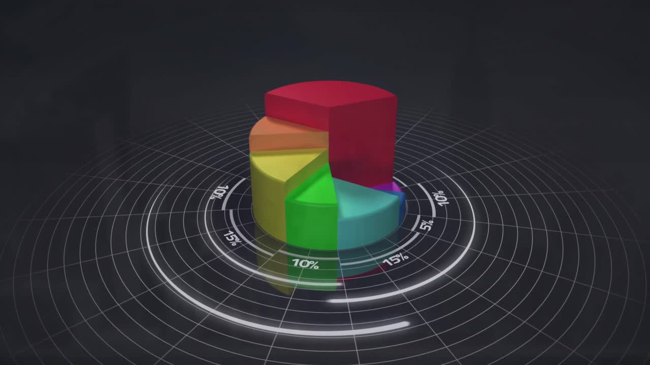 Animation of data processing over black background