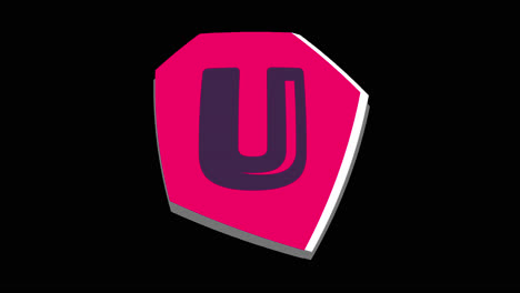 el logotipo de la letra u en 3d