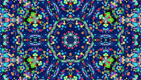 simetría estelar. efecto caleidoscopio de superficie líquida ondulada brillante con círculos distorsionados flotan como gotas de pintura en aceite. fondo creativo con gradiente multicolor en 4k. 3d