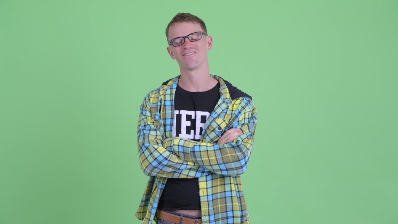 Portrait of nerd man with eyeglasses