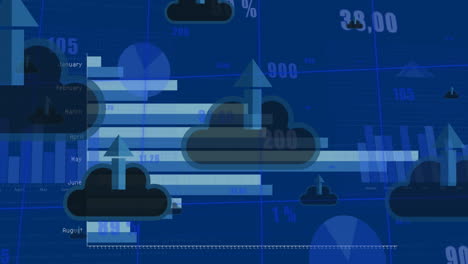un collage digital representa la computación en la nube y el análisis de datos