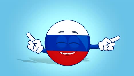 cartoon icon flag russia dance with face animation with alpha matte