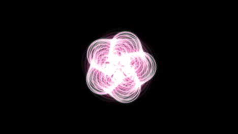 animation of abstract geometric shapes.  a background full of imagination and creativity. the background is black. the color is pink.