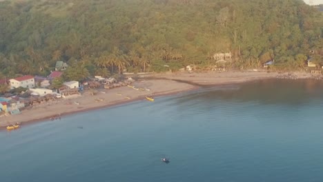drone shot in sliding down