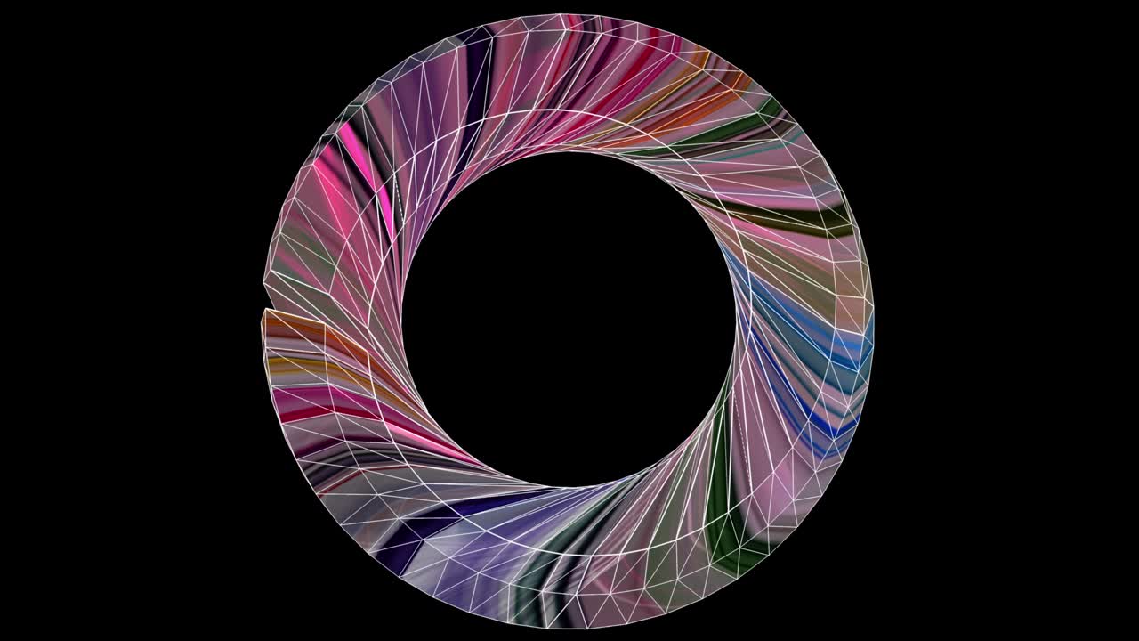 animación fantástica con objeto de círculo 3d abstracto en cámara lenta, 4096x2304 bucle 4k