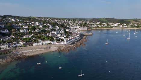 St-Mawes-Cornwall-Reino-Unido-Drone,-Aéreo,-Vista-Desde-El-Aire