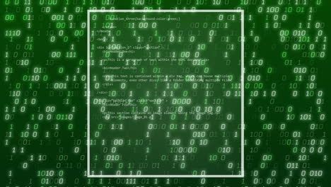 animación del procesamiento de datos a través de codificación binaria