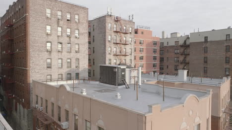 aerial view of apartment buildings in the bronx. shot on a summer morning in new york city.